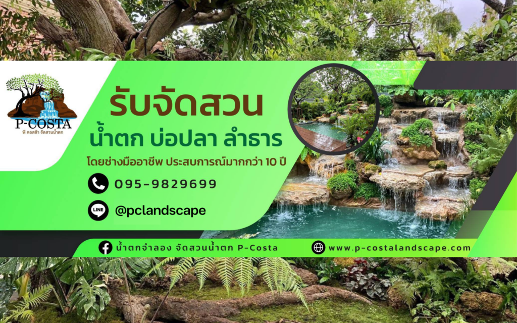 ปก p-costa รับจัดสวนน้ำตก รับทำบ่อปลาคาร์ฟ